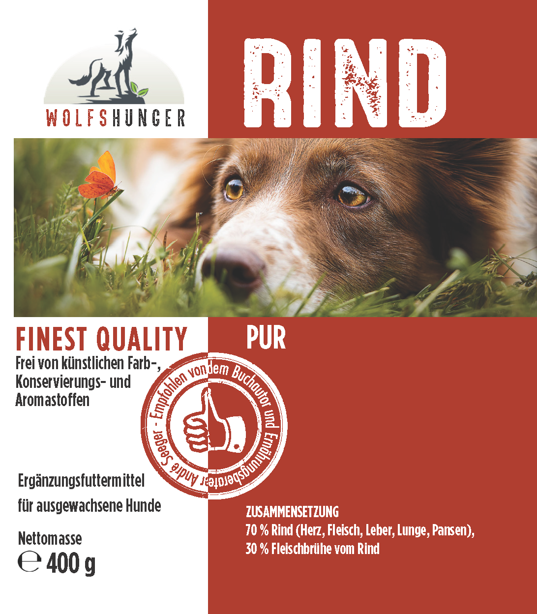 Rind pur - 400 g | Wolfshunger